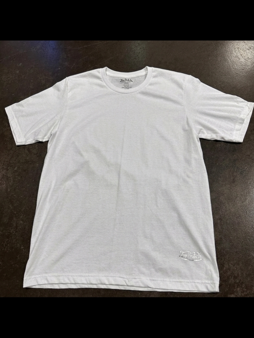 Von Dutch White Crewneck T-Shirt with Silver Logo